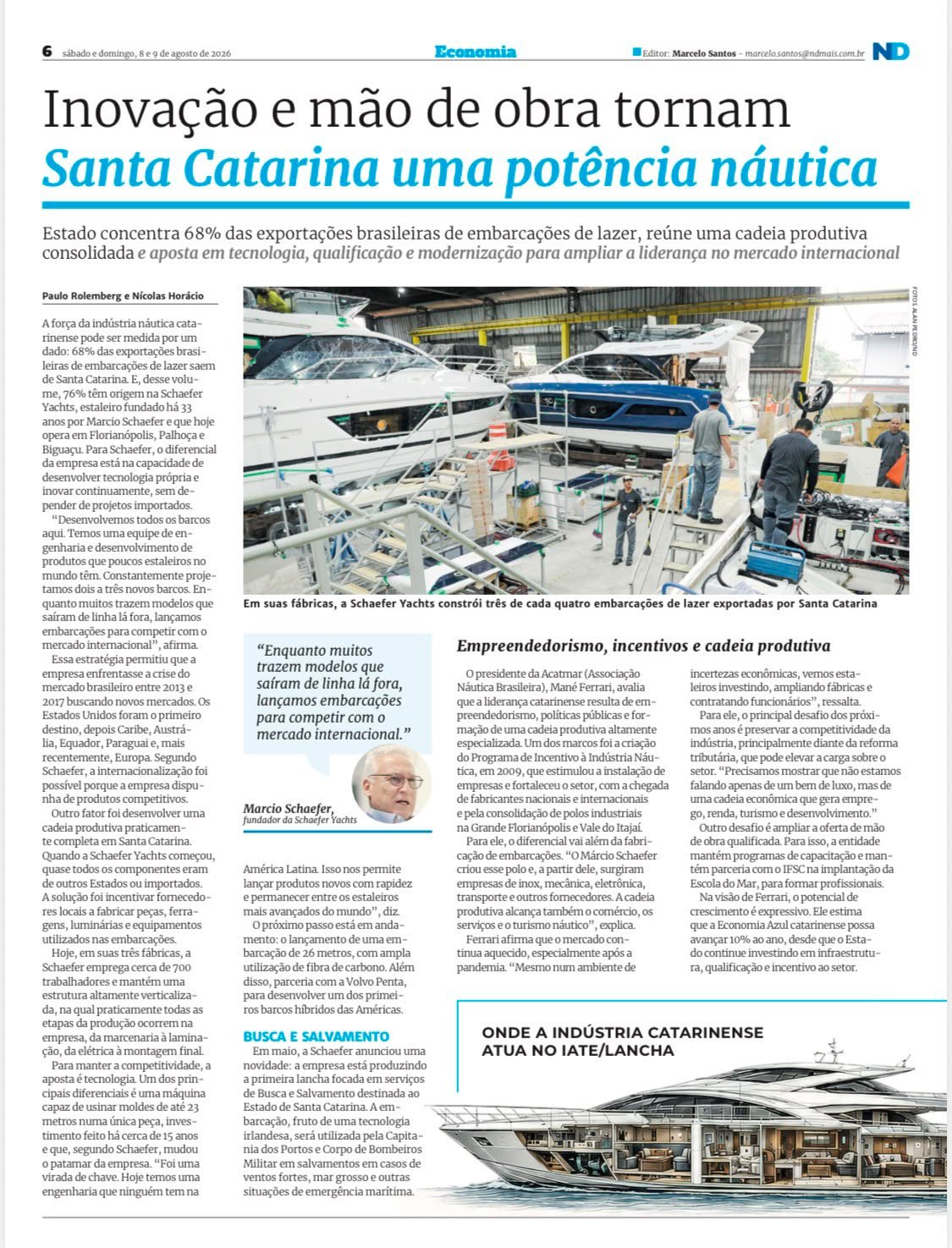 Santa Catarina's boatbuilding industry: a supply chain that generates jobs and income