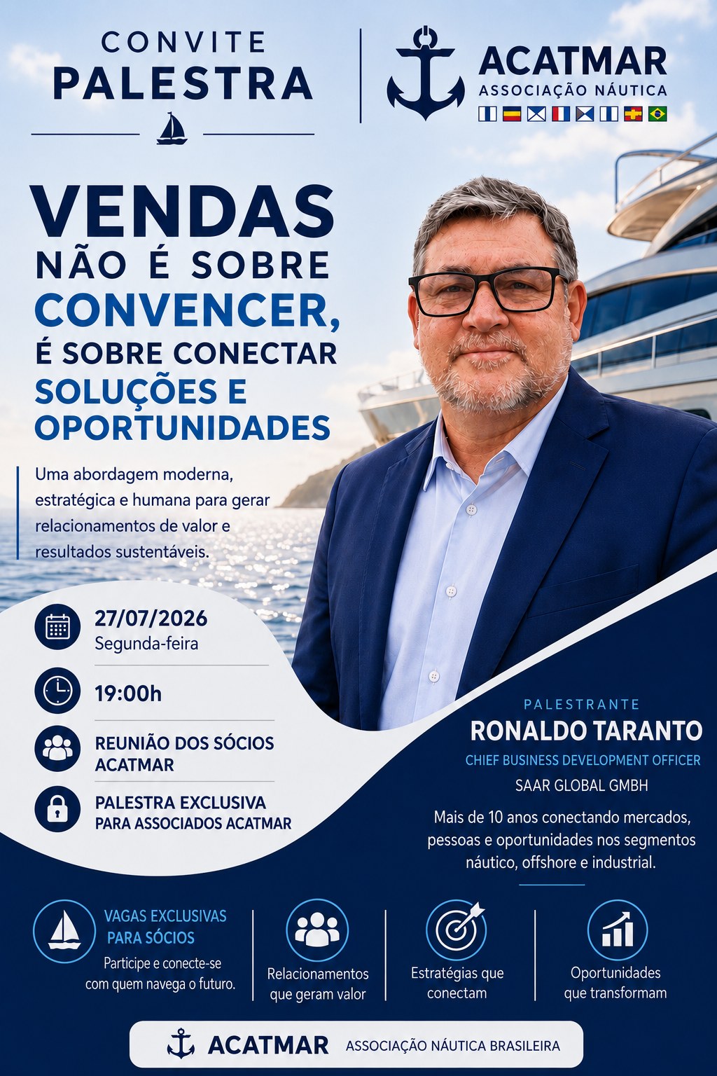 Reunião da ACATMAR reúne associados na próxima segunda-feira (27/07)
